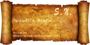 Spisák Nimfa névjegykártya